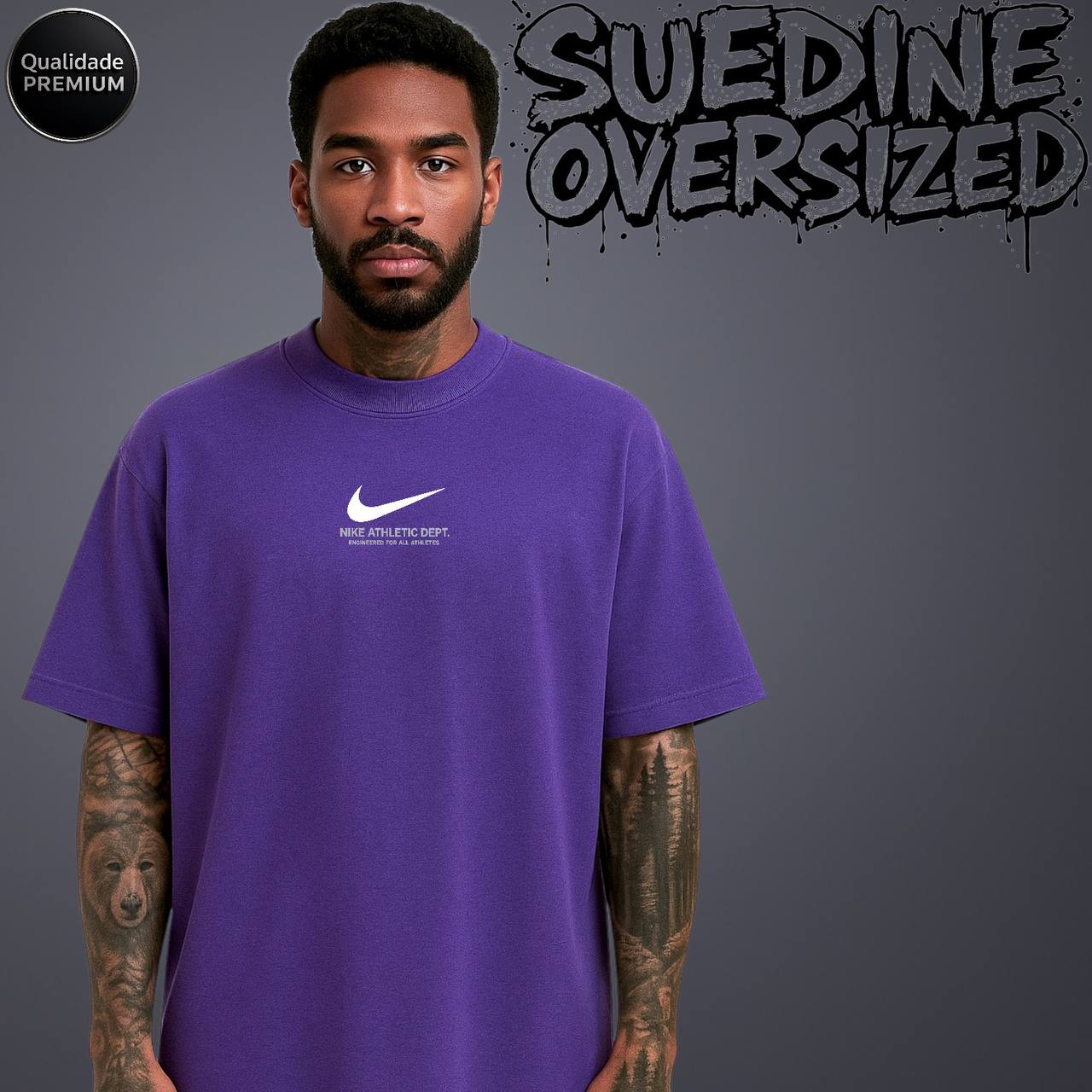 CAMISETA SUEDINE 1:1 ULTRA OVERSIZED NIKE - ARTE EM DTF (LT052)