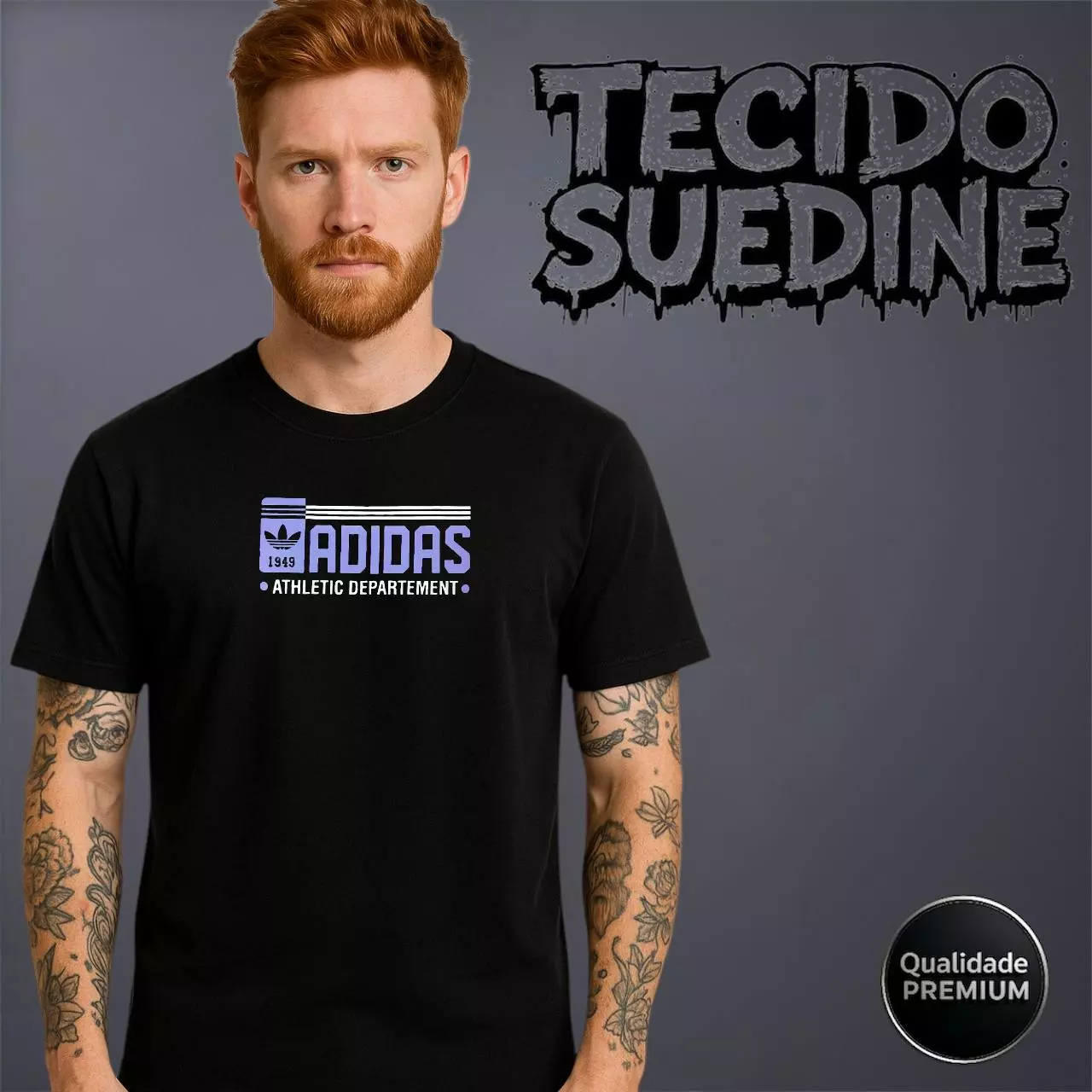 CAMISETA SUEDINE 1:1 ULTRA ADIDAS - ARTE EM DTF (LT061) 