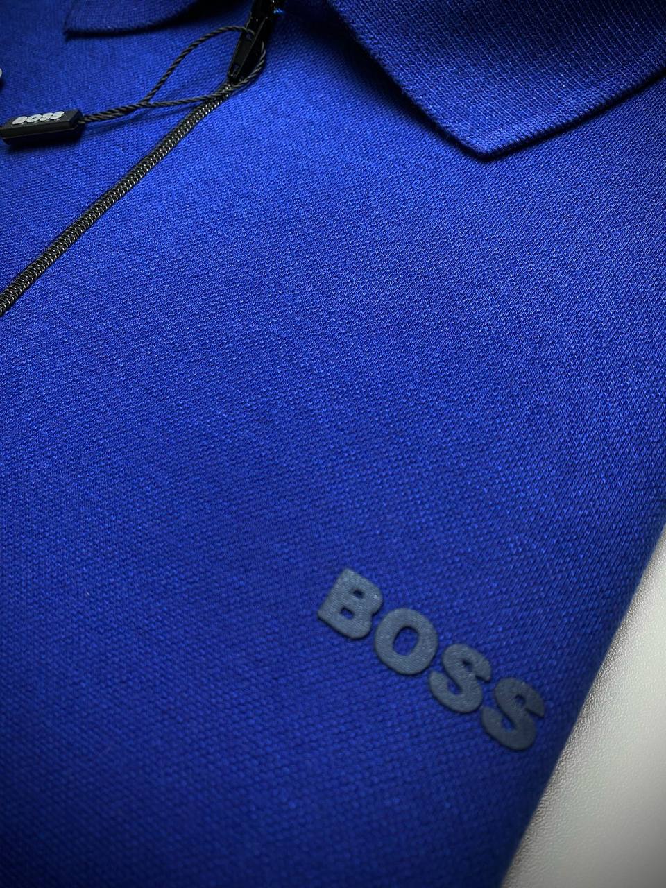 Camisa Polo BOSS Royal com Zíper - Estampa Termogel em Alto Relevo