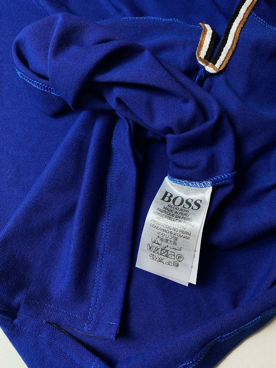 Camisa Polo BOSS Royal com Zíper - Estampa Termogel em Alto Relevo