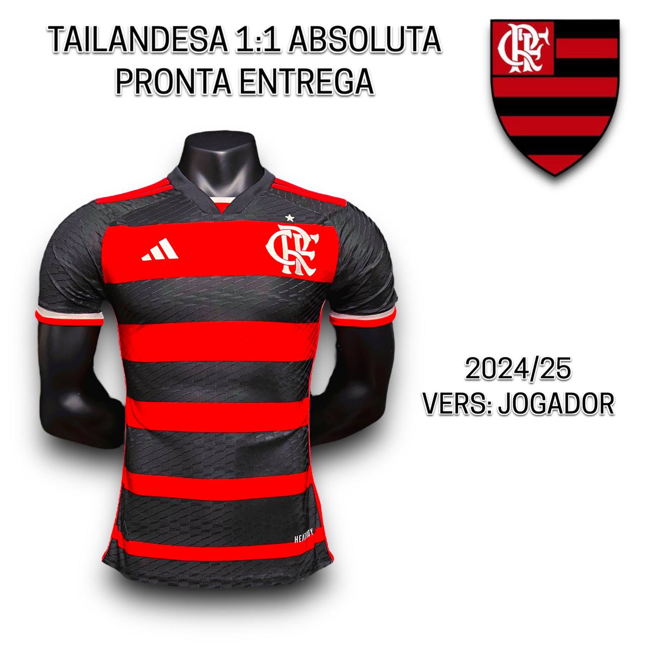 Camisa de time Tailandesa 1.1 JOGADOR FLAMENGO (PRONTA ENTREGA ...