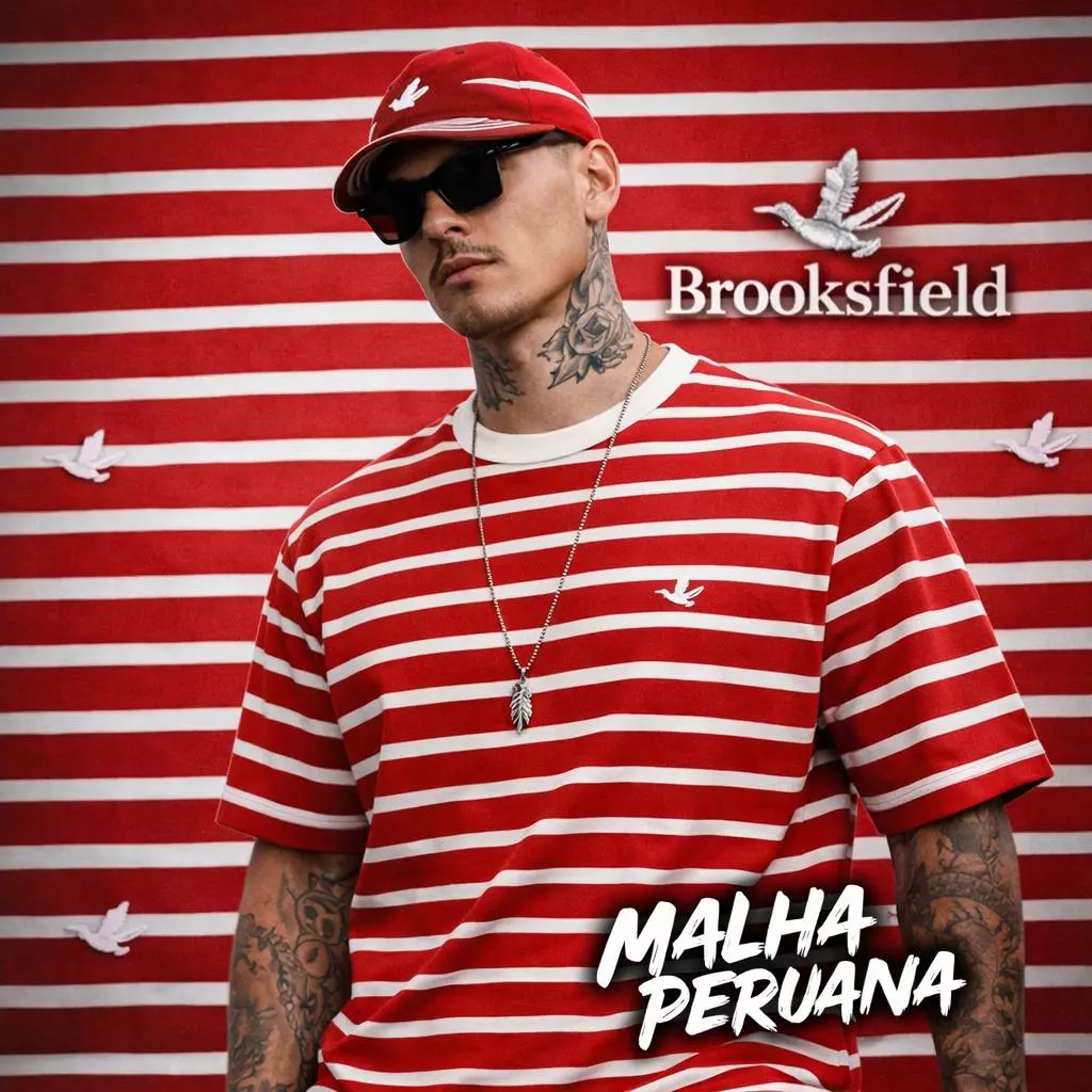 CAMISETA PERUANA BROOKSFIELD - VERMELHA C/ BRANCO